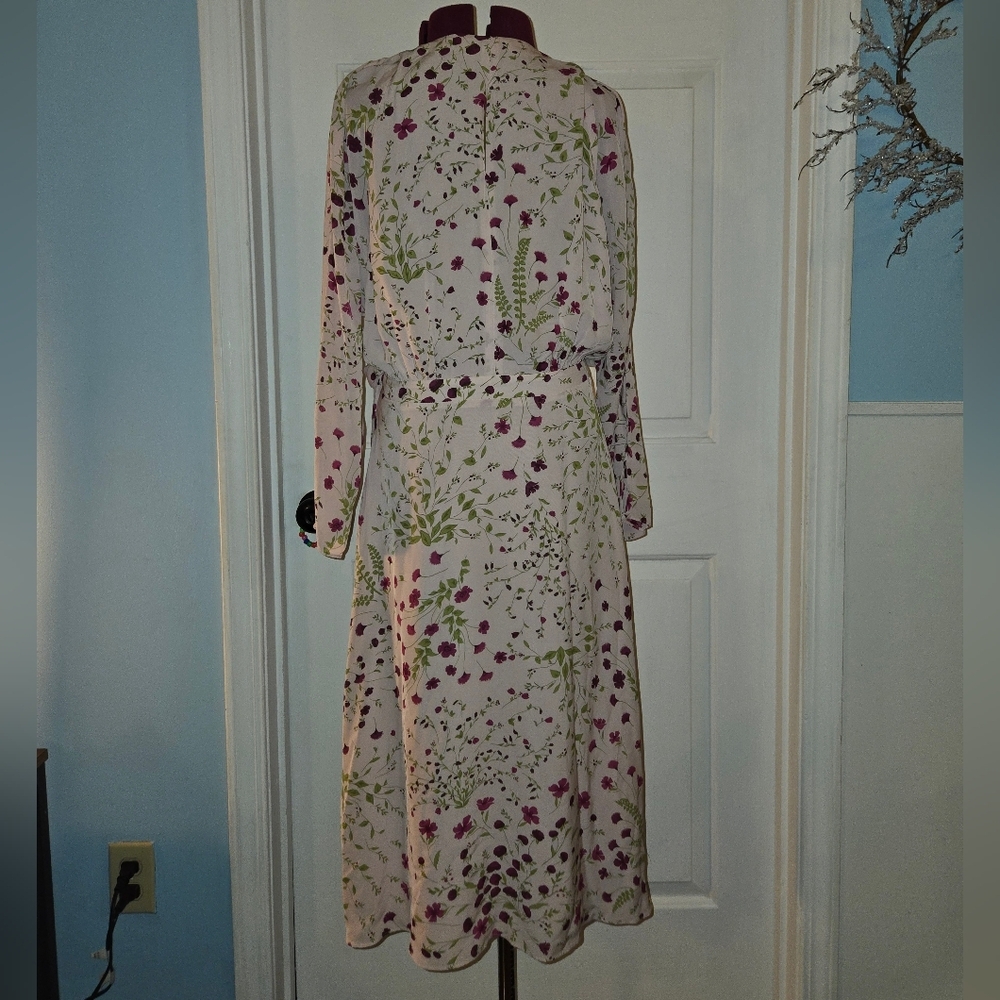 Joie Long Sleeve Pink Lilac Floral Print Wrap Maxi Dress Small - Picture 7 of 11